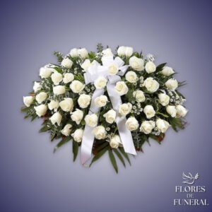 manto para funeral con full rosas blancas